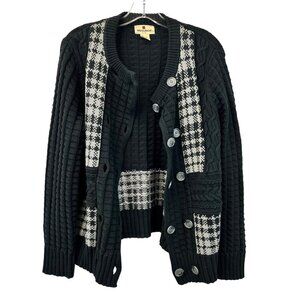 Woolrich Women’s Double Brested Cardigan Long Sleeve Black/Gray Size Medium